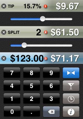Third tap of the round button mirrors the total
