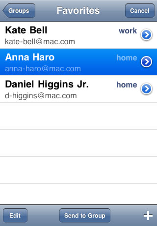 Send emails to a person or an entire group
