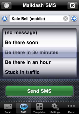 Sending an SMS Text message