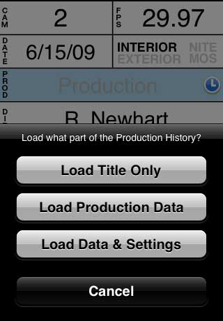Loading Production data from saved History