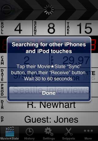Syncing timecode with other iPhones/iPod touches