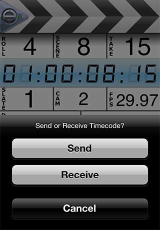 Choose to Send or Receive timecode