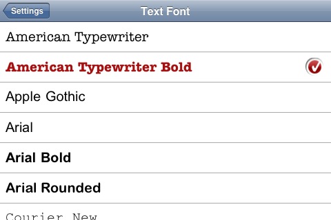 Select the font for the slate