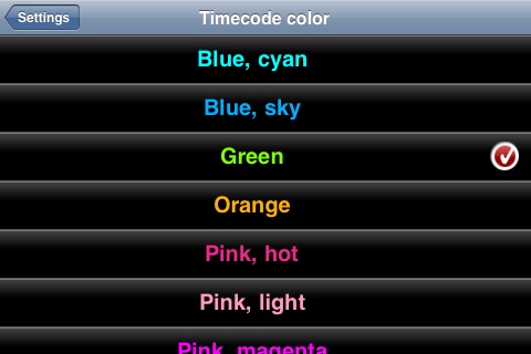 Timecode LED color chooser