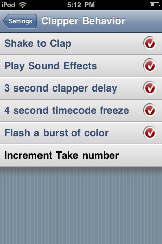 Setting Clapperboard behavior