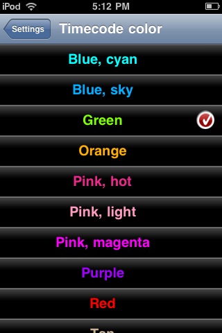 Timecode LED color chooser